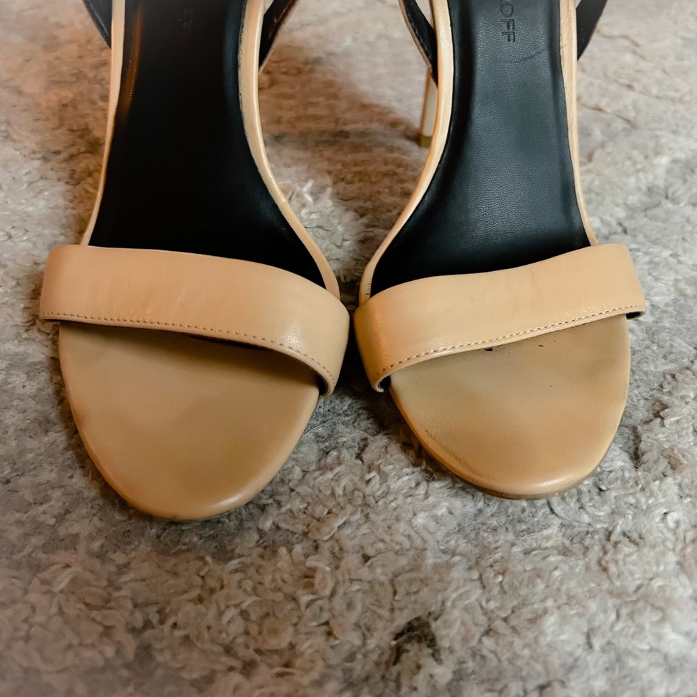 Rebecca Minkoff Nude Leather Strappy Stiletto Sandals Heels 9 - Picture 4 of 9